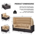 thumbnail image 2 of Haverchair 6 Pieces Patio Furniture Sets Outdoor Rattan Daybed with Retractable Canopy, Outdoor Sectional Sofa Set with Adjustable Backrest, Outside Conversation Set for Garden Poolside Backyard,Brown, 2 of 11