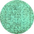 thumbnail image 1 of Ahgly Company Indoor Round Abstract Turquoise Blue Contemporary Area Rugs, 6' Round, 1 of 4