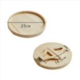 thumbnail image 4 of 2X Round Foldable Wooden Sofa Clip on Side Table for Wide Couches Arm,Armrest Table for Eating/Drinks/Snacks/Remote,2 x Table,Wood Color, 4 of 7
