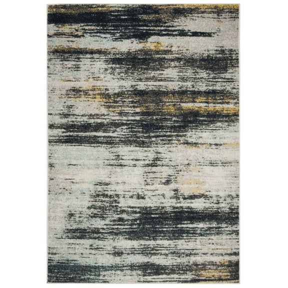 SAFAVIEH Adirondack Melva Distressed Area Rug, Light Grey/Black, 5'1" x 7'6"