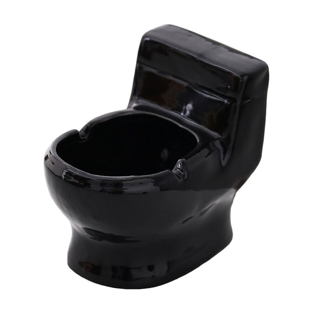 Cenicero de cerámica con forma de inodoro, soporte para cigarrillos de escritorio, adorno decorativo para baño, hogar, oficina, coche, accesorio para fumadores, regalo novedoso y único para