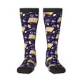 thumbnail image 1 of Fotbe Lavender Flowers Calcetas Divertidas Estampadas para Hombre y Mujer, Calcetas de Algodón hasta la Rodilla para Caminar, Correr, Enfermería y Embarazo, 1 of 6