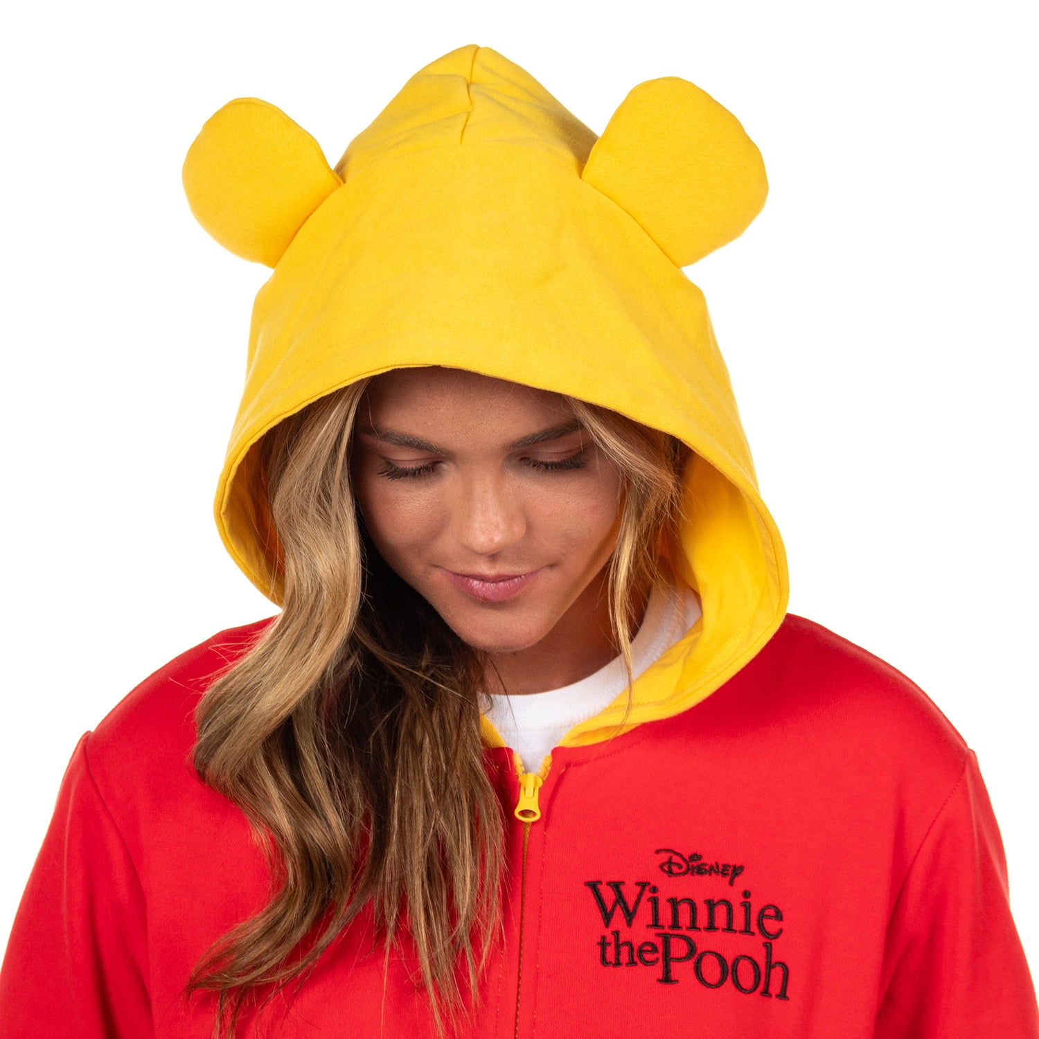 Disney Winnie the Pooh Hoodie Juniors Character Hooded Costume Zip Up Sweater