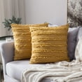 thumbnail image 2 of Juego de 2 fundas de almohada decorativas bohemias, fundas de cojín con patrón de Jacquard a rayas de lino para sofá, sala de estar y dormitorio, 2 of 5