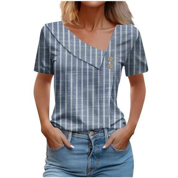 Womens Summer Tops Boho Shirts for Women Dressy Casual Work Short Sleeve Tunic Tops for Women 3Xl