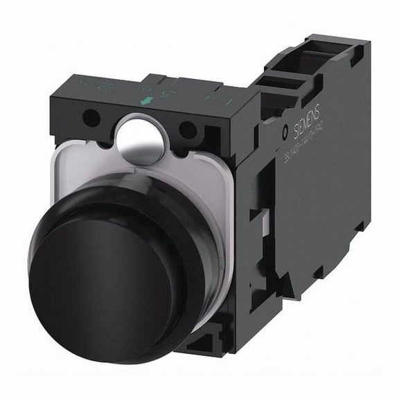 Siemens Push Button, 22mm, Black, Plastic Bezel 3SU1100-0BB10-1FA0