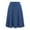 Blue, variant on Womens Skirts Solid Color Casual Elastic High Waist Pleated Midi Long Skirt