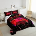 thumbnail image 2 of Erosebridal Twin Gamer Bedding Sets Gaming Comforter Sets Teens Video Gamer Room Decor,Gamepad Controller Gamer Comforter Set Black Red Green Tie Dye Bed Set 2Pcs, 2 of 6