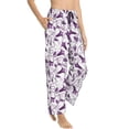 thumbnail image 2 of Naloa Violets Flowers Print Women’s Ultra-Soft Comfy Pajama Lounge Pants with Pockets & Drawstring, 2 of 8