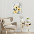 thumbnail image 3 of Rustic Yellow Floral Wall Art for Bathroom Grey and Yellow Flower Butterfly on Rustic Wood Canvas Wall Art Country Wildflower Wall Art Paintings for Living Room Bedroom Decor,16L X 12W inches, 3 of 6