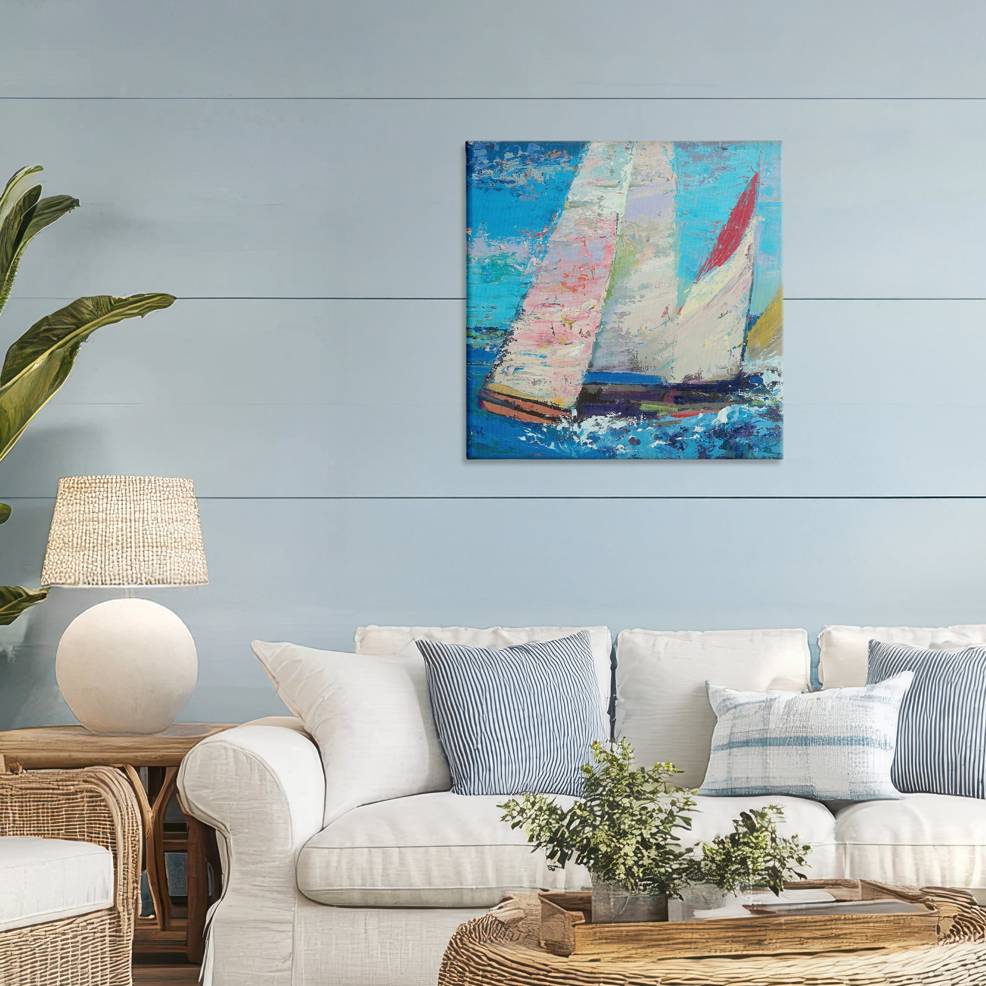 Stupell Industries Expressive Sailboats on Waves Canvas Wall Art, design by Beth A. Forst