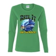 thumbnail image 2 of Reel It Like You Stole It Womens Graphic Long Sleeve T-Shirt, Kelly, Small, 2 of 3