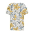 thumbnail image 5 of Kctiaxy Short Sleeve Shirts for Women Hawaiian Printed V-Neck Shirt Fashion Casual Beach Button Collared Pullover Floral Summer Tops, 5 of 6