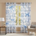 Blue Coastal Starfish Sheer Curtains 90 Inch Long 2 Panels, Seashells ...