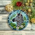 thumbnail image 5 of Zebra Stripes Safari Stained Glass Style Ceramic Ornament, African Animals Christmas Gift and Decor, 5 of 6