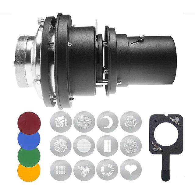 Snoot Alluneitter Bowens Mount Snoot con lente óptica y gobos