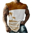 thumbnail image 2 of COSFO Brown Tank Top Mens Muscle Running Athletic Shirt Round Neck Sleeveless Tank Tops Sleeveless Shirts for Men, 2 of 7