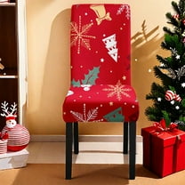 Hiroekza Christmas Decorations Christmas Dining Room Chair Covers Stretch Chair Slipcovers Protector Washable Kitchen Chair Cover for Dining Room Christmas Decor Holiday Party Chair Cover