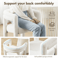 thumbnail image 3 of Dayalane Modern Boucle Barrel Dining Chairs Set of 6, Upholstered Curved Back Armchairs for Dining Room,Vanity Chairs for Living Room Kitchen Restaurant, White, 3 of 7