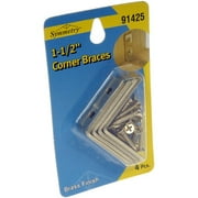 Symmetry Brass Plated 1 1/2" Corner Brace with Screws