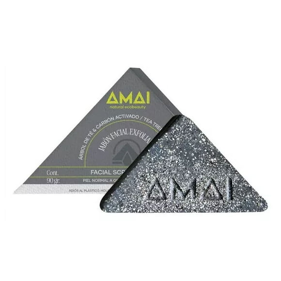 AMAI Jabón Facial Exfoliante Carbón Activado y Tea Tree
