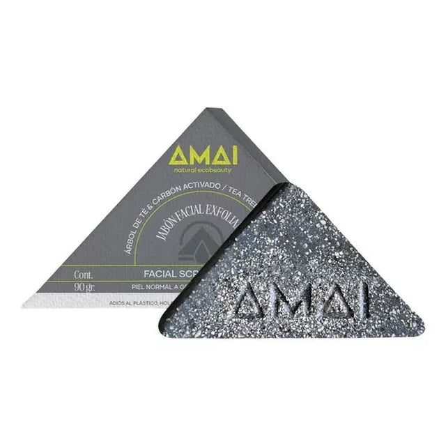 AMAI Jabón Facial Exfoliante Carbón Activado y Tea Tree