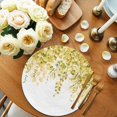 thumbnail image 2 of Yellow Eucalyptus Leaves Round 15 Inch Placemats Set of 2, Spring Floral Summer Botanical HeatResistant Non Slip Place Mats for Dining Table, Wipeable Braided Kitchen Table Mats for Housewarming, 2 of 9