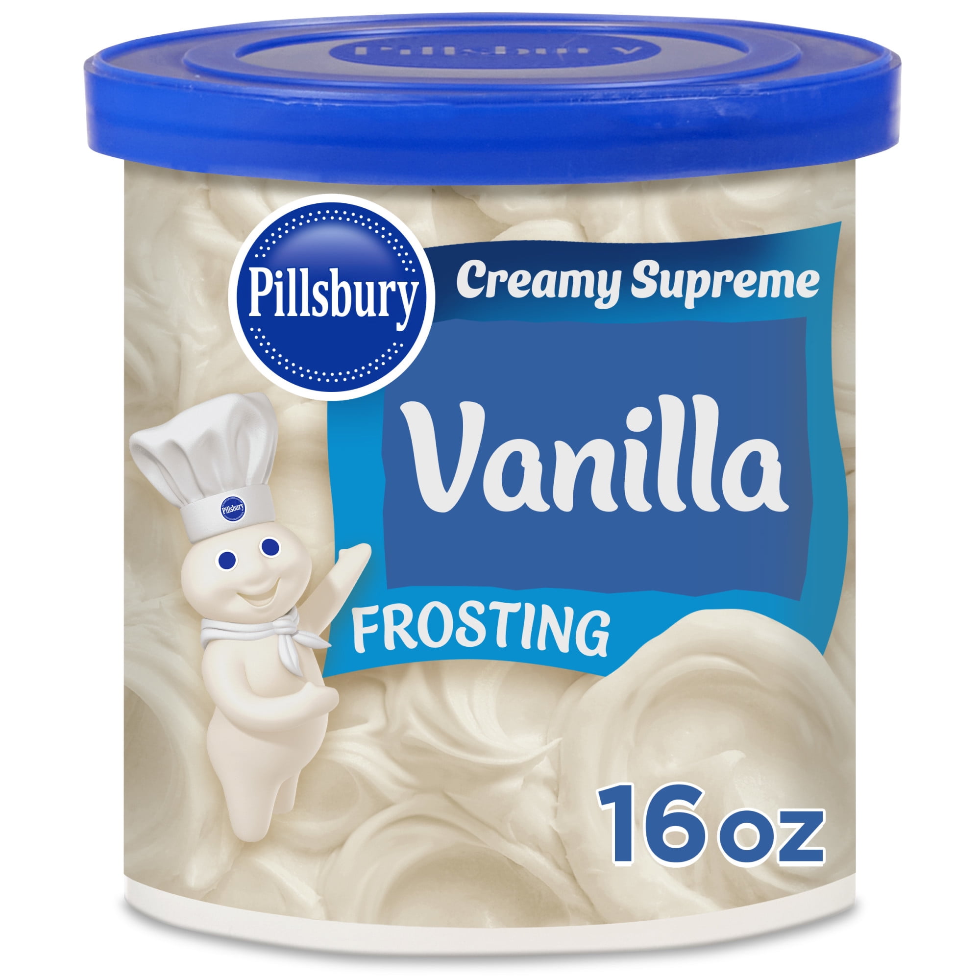 (8 pack) Pillsbury Creamy Supreme Vanilla Frosting, 16 oz Tub