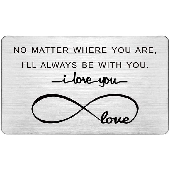 GHSDFBB Wallet Insert for Boyfriend, I Love You Wallet Card, Gifts for Him Boyfriend, Deployment Gifts for Men, Permanent Engraving Card, Metal Gift Card, Fathers Day, Christmas