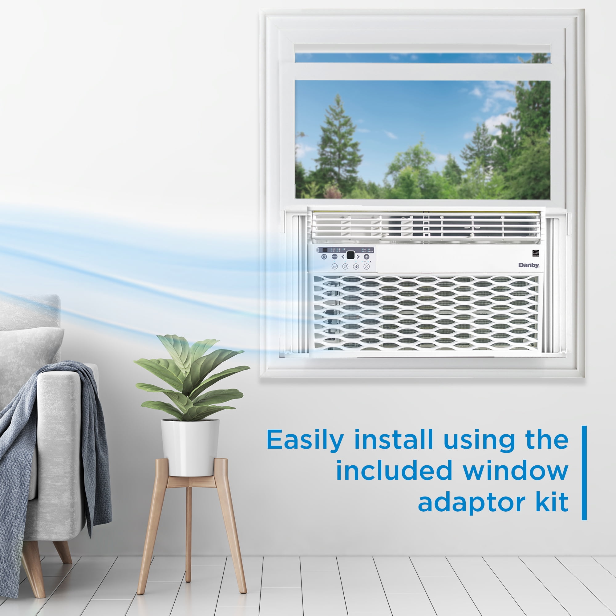 Danby 10,000 BTU Window Air Conditioner with Remote for Rooms up to 450 sq. ft. in White
