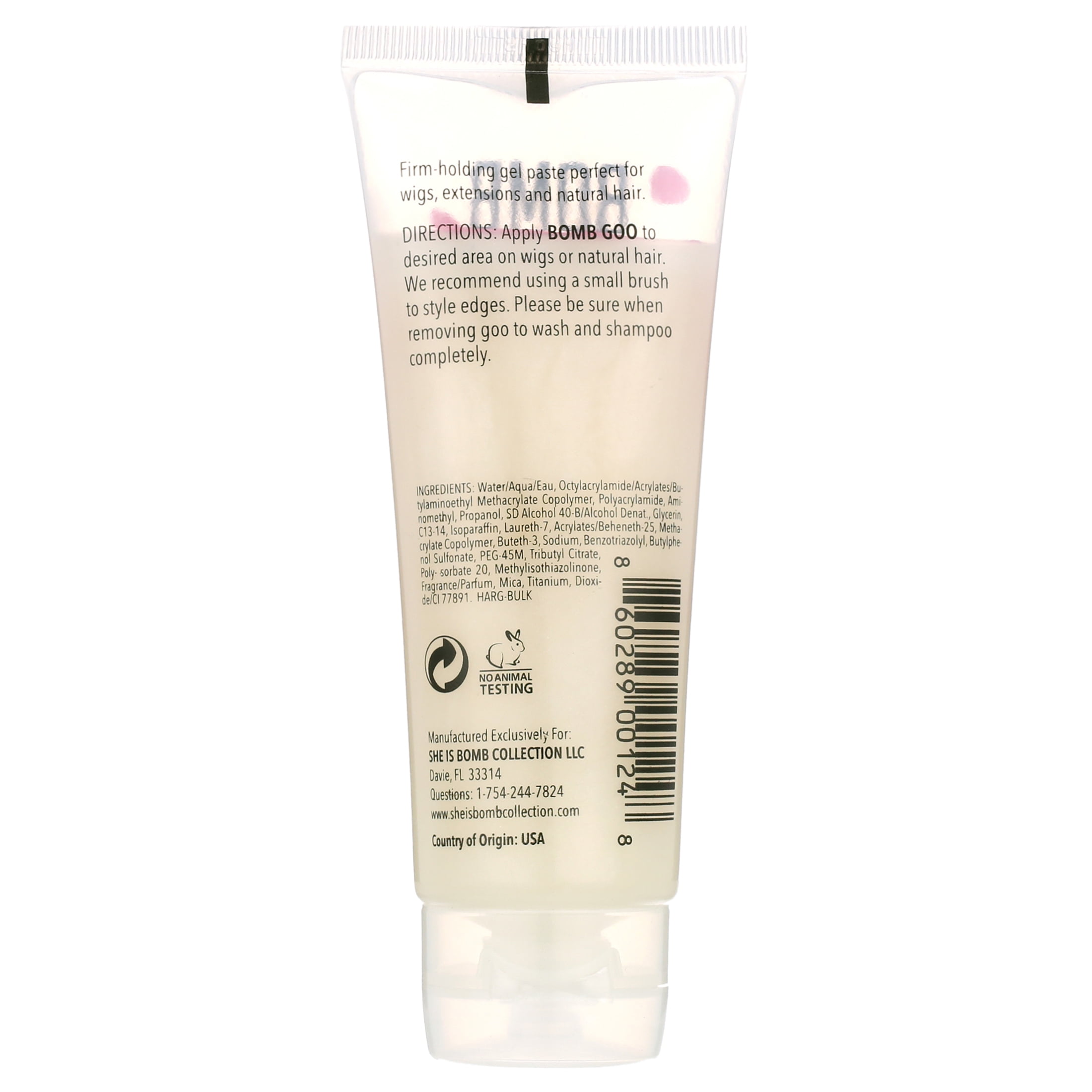 She Is Bomb Bomb Goo Gel, Hair Gel, 2.5 fl oz,  Frizz Control, All Hair Types