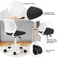 thumbnail image 4 of Homy Casa 29.5''-34.3'' Adjustable Swivel Desk Chair, Dark Grey Fabric Seat, White Rolling Base for Study Room, 4 of 8