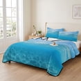 thumbnail image 2 of Twin XL Quilt Set 68''x98'', Blue Teal Summer Beach Lightweight Bedspread Coverlet Set with 2 Pillow Shams, Coastal Nautical Seawater Ocean Breathable All Season Quilt Bedding for Dorm/Guest Room, 2 of 9