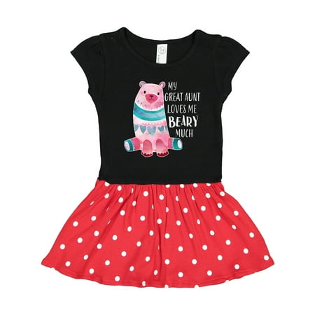 

Inktastic My Great Aunt Loves Me Beary Much with Cute Bear Gift Toddler Girl Dress