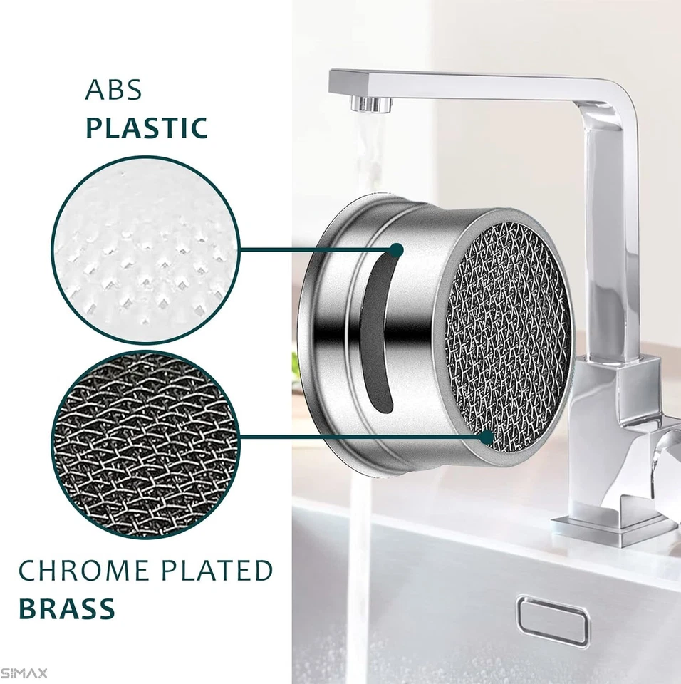 Brass Kitchen Faucet Water Aerator 4 Pack Easy Install Stylish Water Saver