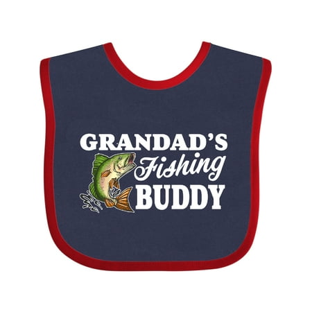 

Inktastic Grandad s Fishing Buddy with White Text Gift Baby Boy Bib