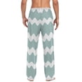 thumbnail image 2 of Wavy Stripes Men's Lightweight Pajama Bottoms Stretch Elastic Waist Side Pockets Spring Fall, 2 of 7