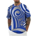 thumbnail image 2 of Wancir Chemises pour Hommes en Solde Mode Décontractée Imprimé Sport Manches Courtes Col Rond Blouses Chemises, 2 of 4