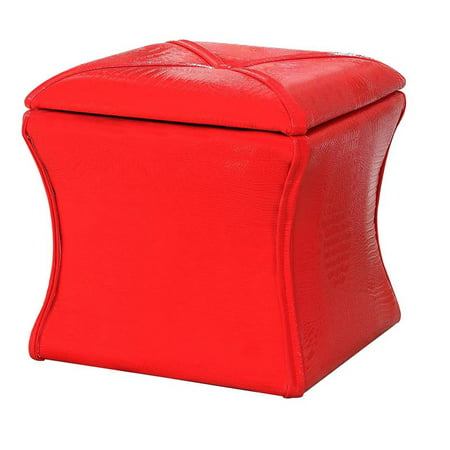 Leather Storage Bench Red, Red Leather Storage Bench