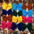 thumbnail image 4 of 12 Pcs Christmas Velvet Bows 6 Inch Rustic Wreath Gift Bows Vintage Xmas Velvet Ribbon Bow Ornaments for Christmas Farmhouse Tree Garland DIY Craft Wrapping Decorative(Multicolor), 4 of 15
