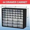 thumbnail image 2 of 44-Drawer Plastic Storage Cabinet for Garage Organization, Bead Organizer, Building Bricks Storage, Teacher Toolbox, Makeup Organizer, 20" W x 6" D x 16" H, Black, 2 of 16