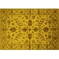 thumbnail image 1 of Ahgly Company Machine Washable Indoor Rectangle Oriental Yellow Traditional Area Rugs, 7' x 9', 1 of 4