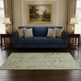 thumbnail image 2 of HomeRoots 679170 5 x 8 ft. Artichoke Green, Gray & Ivory Oriental Washable Machine Made Rectangle Area Rug with UV Protection, 2 of 9