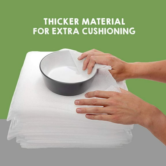 100-Pack PE Foam Sheets 12x12 - Lightweight and Shock-Absorbing Packing Wrap for Fragile Items