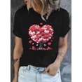 thumbnail image 1 of T-shirt Graphique Cœur Arbre de la Saint-Valentin pour Femmes - Col Rond Décontracté Manches Courtes, Extensible, Parfait pour le Printemps & l'Été, Tenue de la Saint-Valentin pour Adultes, Hommes, Femmes Tee-Shirt de Sport Décontracté, 1 of 8