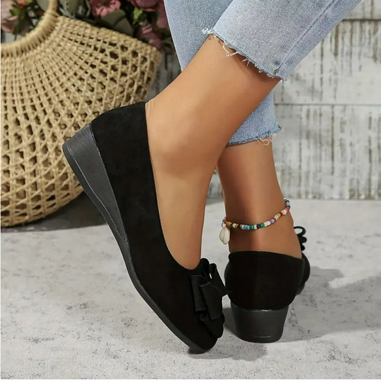 dress shoes for women wedges Journee Women's Danika Wedges, Navy 9.5 Featuring warm tan straps and a classic braided espadrille platform Women dress wedge shoes- Fisher-4