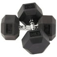 thumbnail image 1 of BalanceFrom Rubber Encased Hex Dumbbells, 50 lbs Pair, Black, 1 of 5