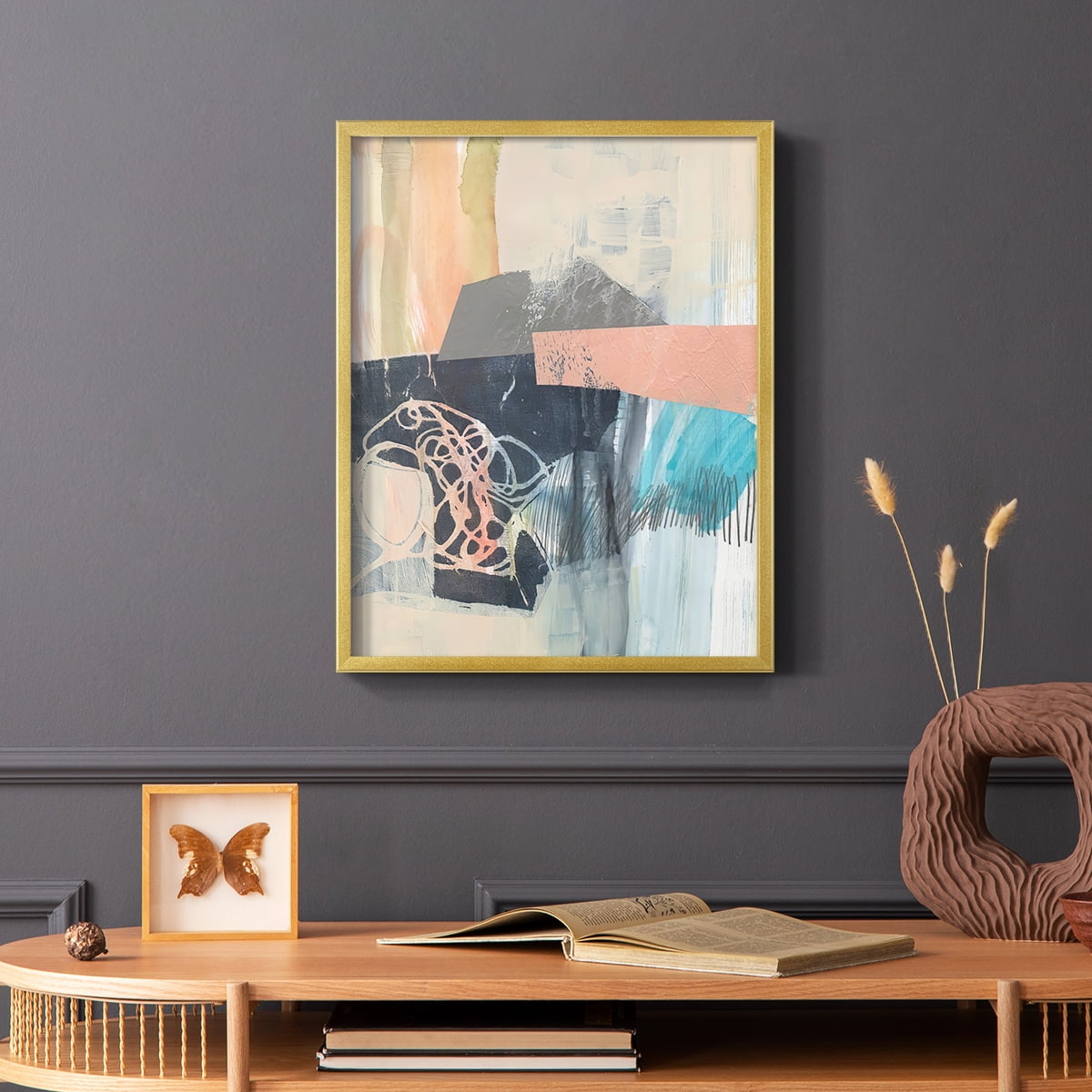 Reductive II in Gold Solid Wood 8 x 10 Framed Print