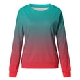thumbnail image 3 of pbnbp Fall Sweater for Women 2023 Fashion Ombre Tie Dye Long Sleeve Pullover Casual Loose Fit Ribbed Crewneck Sweatshirts, 3 of 4