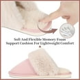 thumbnail image 5 of Women's Indoor Outdoor Memory Foam House Slippers,Cozy Fluffy Non-Slip Sole,Faux Fur House Shoes/Pink, 5 of 7